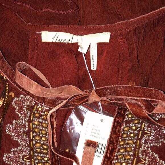 Anthropologie Floreat Canalis FairyCore Festival Whimsical Gauze Sequin Top - Picture 4 of 8